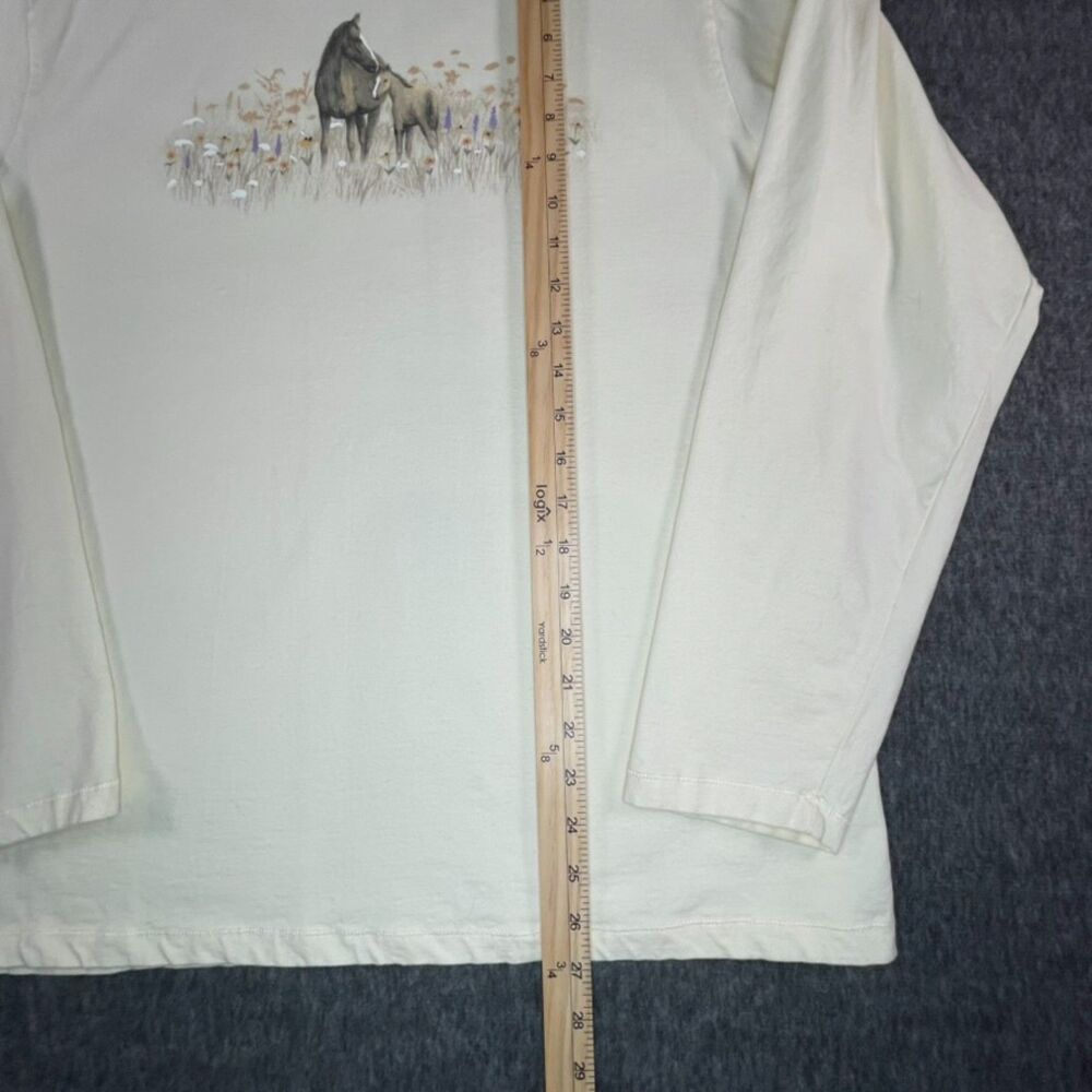 Artisans Vintage Horse Graphic Equestrian Shirt XXL Cream Western Boho Cowboy - Picture 6 of 8
